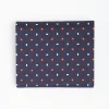Dark Blue Small Wallet In Silk And Leather