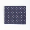 Dark Blue Small Wallet In Silk And Leather