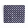 Dark Blue Small Wallet In Silk And Leather