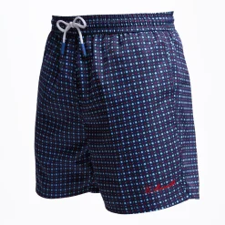 Dark Blue Swim Short - Small Flower Pattern