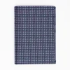 Dark Blue Vertical Wallet In Silk And Leather