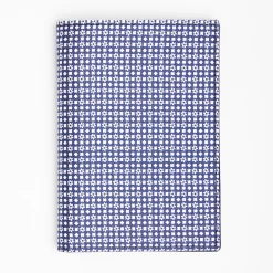 Dark Blue Vertical Wallet In Silk And Leather