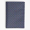 Dark Blue Vertical Wallet In Silk And Leather