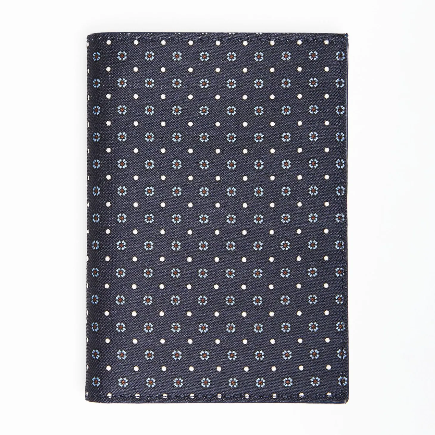 Dark Blue Vertical Wallet In Silk And Leather