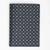 Dark Blue Vertical Wallet In Silk And Leather
