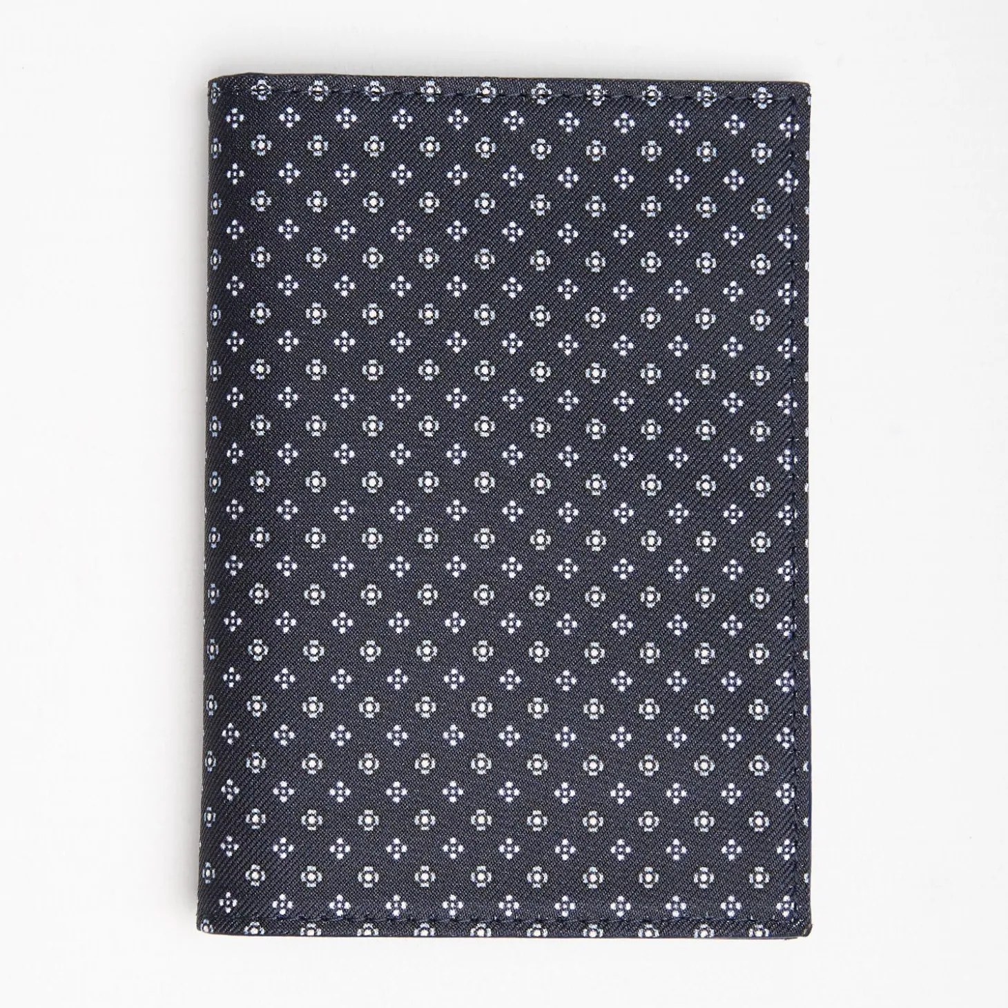 Dark Blue Vertical Wallet In Silk And Leather