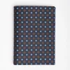 Dark Blue Vertical Wallet In Silk And Leather