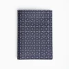 Dark Blue Vertical Wallet In Silk And Leather