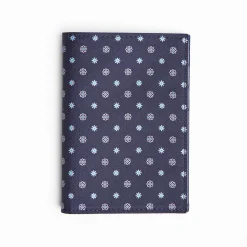 Dark Blue Vertical Wallet In Silk And Leather