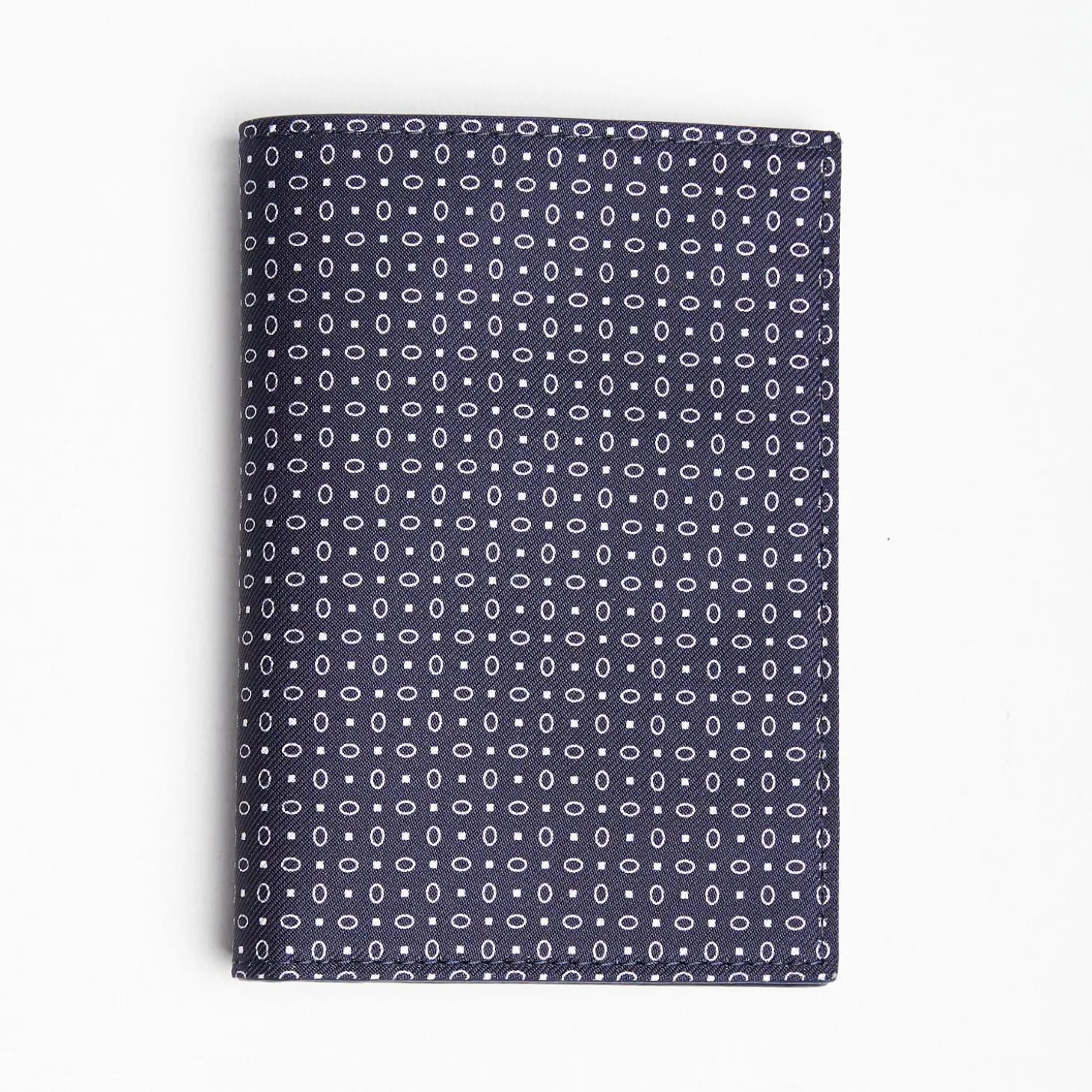 Dark Blue Vertical Wallet In Silk And Leather