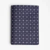 Dark Blue Vertical Wallet In Silk And Leather