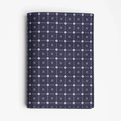 Dark Blue Vertical Wallet In Silk And Leather
