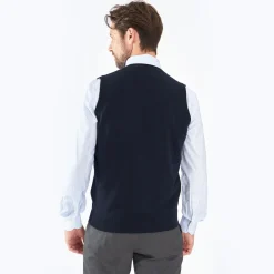 Dark Blue Wool And Cashmere Gilet