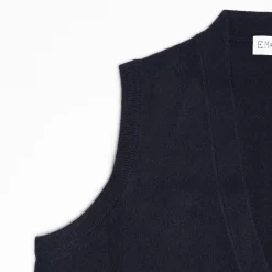 Dark Blue Wool And Cashmere Gilet