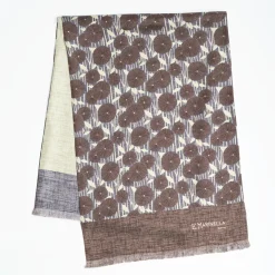 Dark Brown And Beige Double Silk Scarf