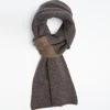 Dark Brown And Blue Cashmere Neck Warmer