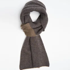 Dark Brown And Blue Cashmere Neck Warmer