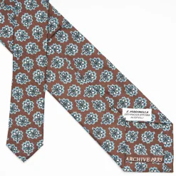 Dark Brown Archivio Collection Silk Tie 1935-05
