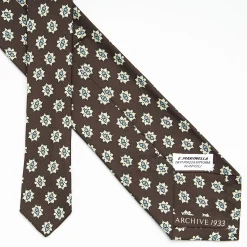 Dark Brown Archivio Collection Silk Tie 1933-04