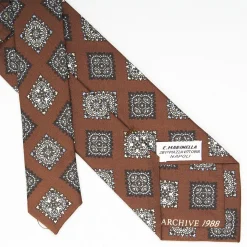 Dark Brown Archivio Collection Silk Tie 1988-05
