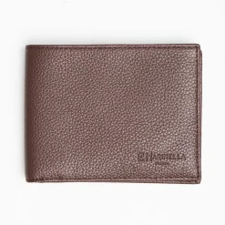 Dark Brown Hammered Leather Horizontal Wallet