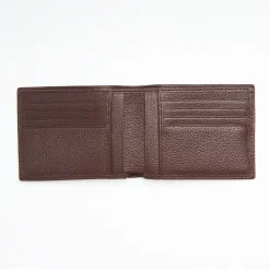 Dark Brown Hammered Leather Horizontal Wallet