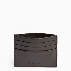 Dark Brown Leather Credit Card Holder - 7 Compartments