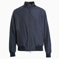 Dark Brown Reversible Suede Leather And Nylon Jacket