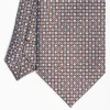 Dark Brown Sartorial Classic Silk Tie Small Flower Pattern