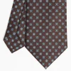 Dark Brown Sartorial Classic Silk Tie - Small Flower Pattern