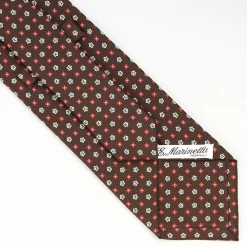 Dark Brown Sartorial Classic Tie - Small Flower Pattern