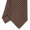 Dark Brown Sartorial Classic Tie - Small Flower Pattern