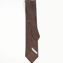 Dark Brown Sartorial Classic Tie - Small Flower Pattern