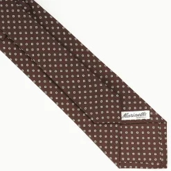 Dark Brown Sartorial Classic Tie - Small Flower Pattern