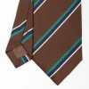 Dark Brown Sartorial Striped Silk Tie