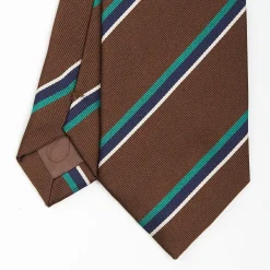 Dark Brown Sartorial Striped Silk Tie