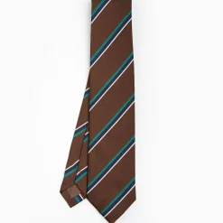 Dark Brown Sartorial Striped Silk Tie