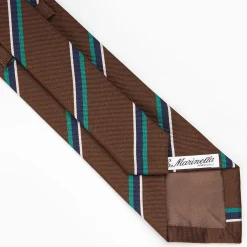 Dark Brown Sartorial Striped Silk Tie