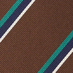 Dark Brown Sartorial Striped Silk Tie