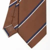 Dark Brown Sartorial Striped Silk Tie