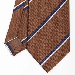 Dark Brown Sartorial Striped Silk Tie