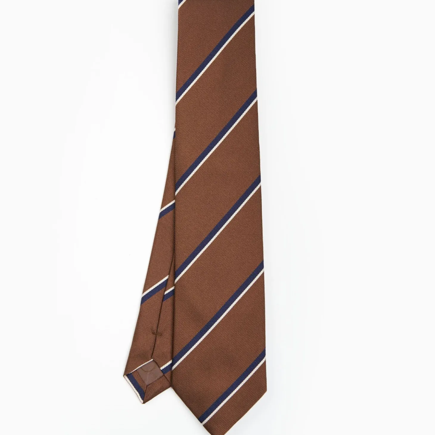 Dark Brown Sartorial Striped Silk Tie