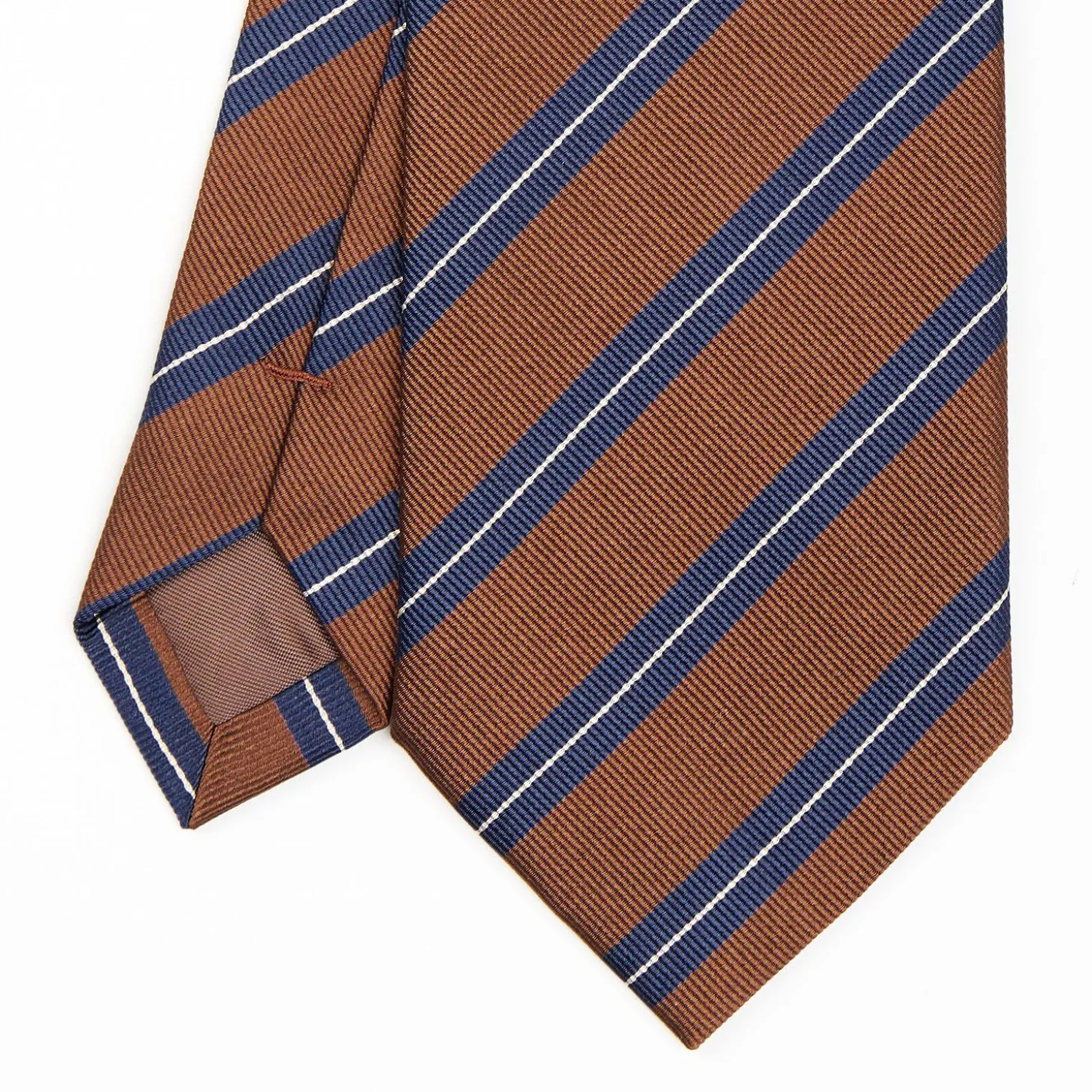 Dark Brown Sartorial Striped Silk Tie