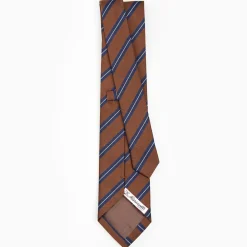 Dark Brown Sartorial Striped Silk Tie