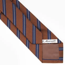 Dark Brown Sartorial Striped Silk Tie