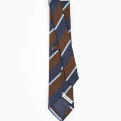 Dark Brown Sartorial Striped Silk Tie