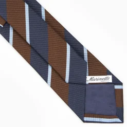 Dark Brown Sartorial Striped Silk Tie