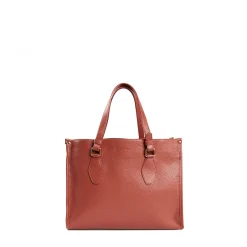 Dark Brown Shopping Bag In Hammered Leather