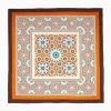 Dark Brown Silk Scarf 90 - Mosaic