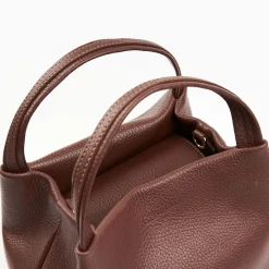 Dark Brown Textured Leather Soft Mini Bag